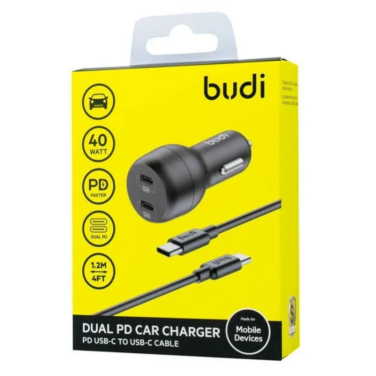 خرید شارژر فندکی Budi CC108RB با گارانتی 18 ماه شرکتی بدون کابل